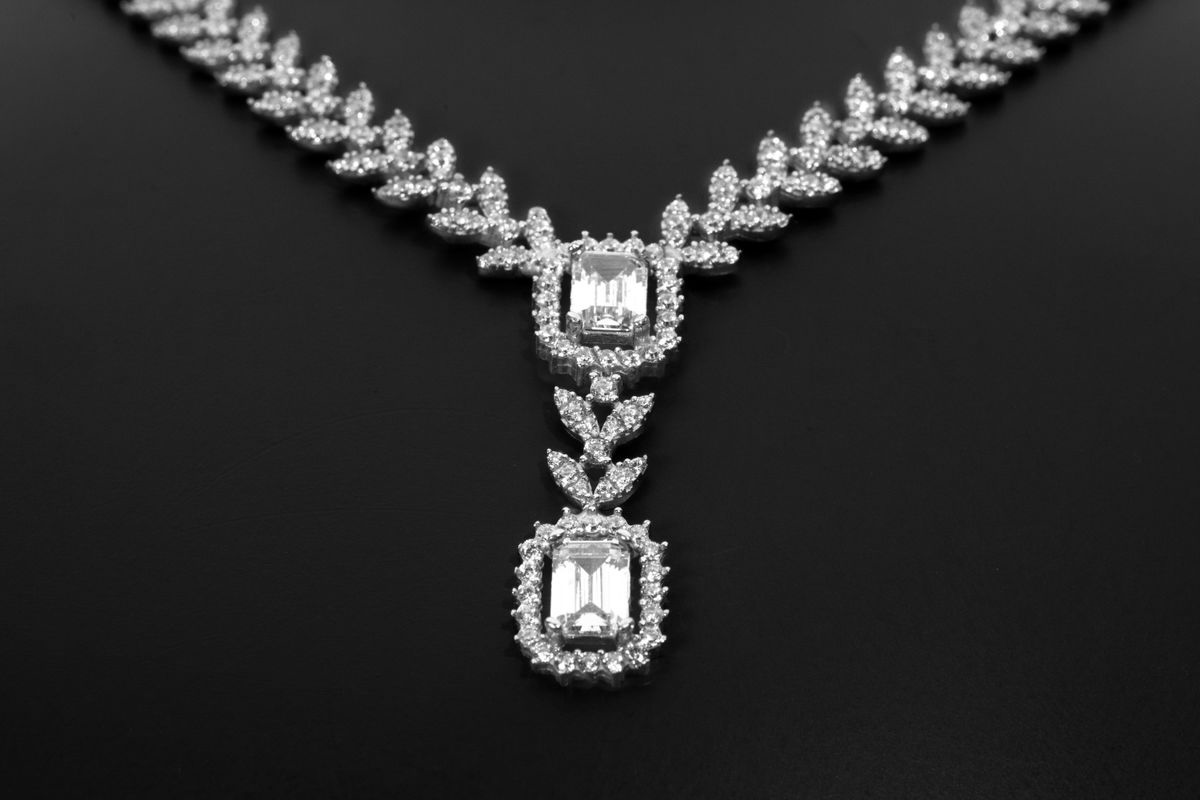 Diamond tennis necklace